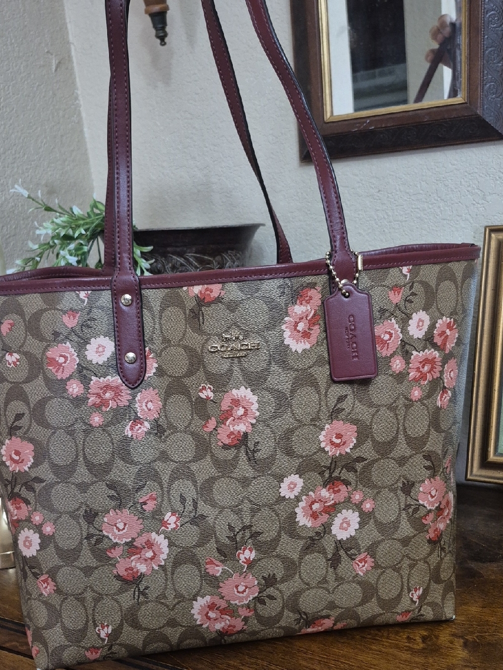 Coach Reversible City Tote -  Prairie Daisy Cluster